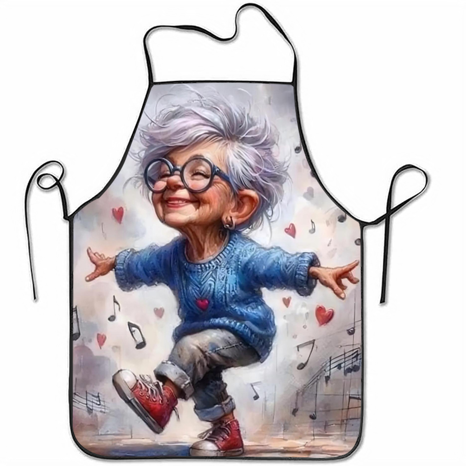 Mom'S Home Cooking - Funny Dancing Grandma Apron, Cute Old