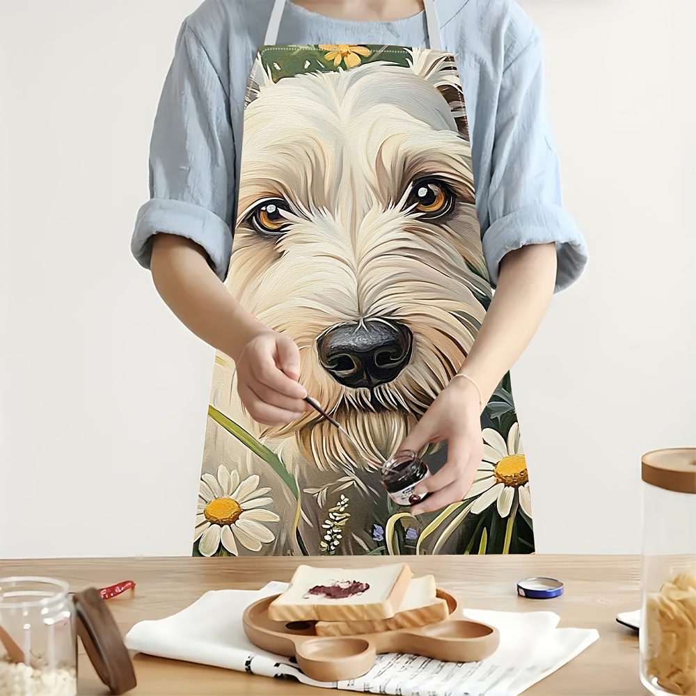 Cute White Dog Apron, Floral P - Mom'S Home Cooking recension och pris