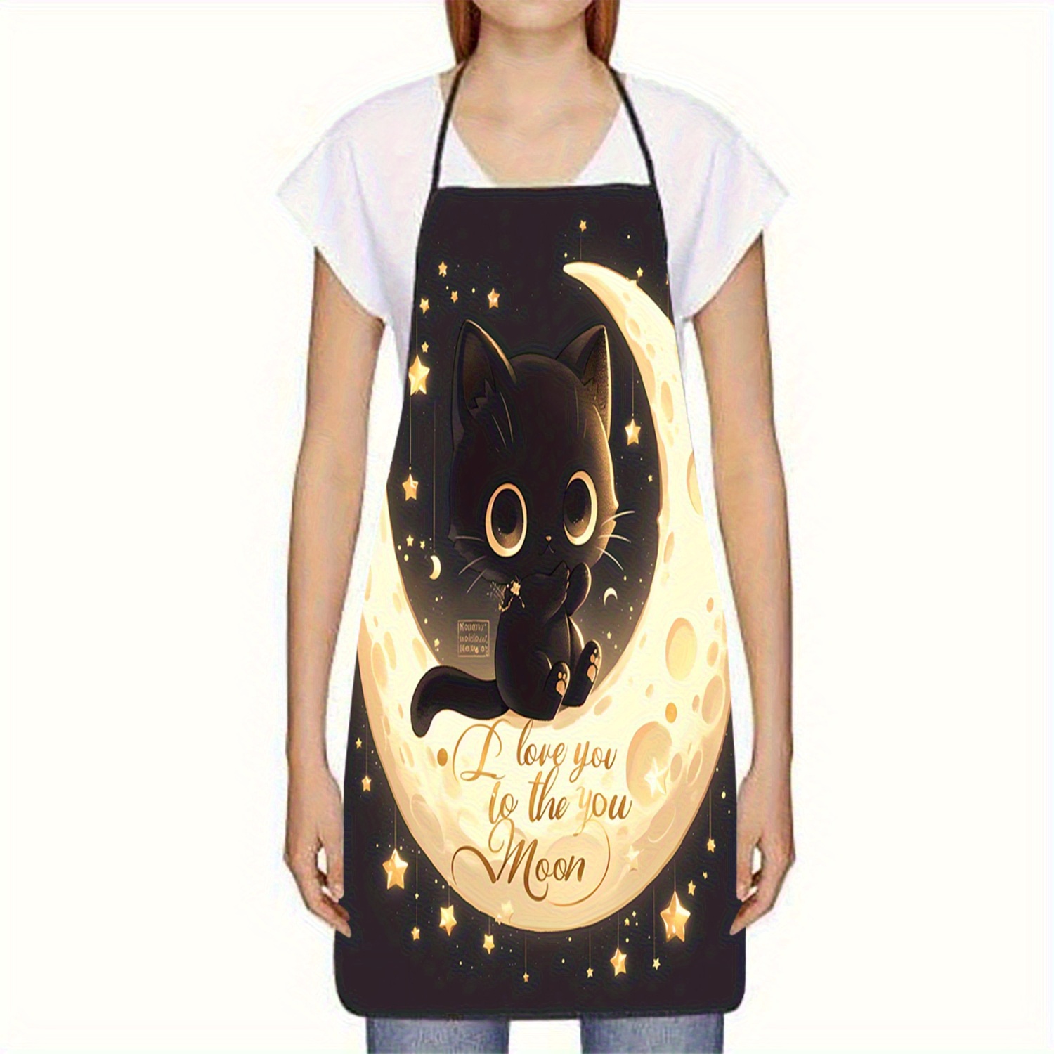 Cute Black Cat Moon Apron, I L - Mom'S Home Cooking recension och pris