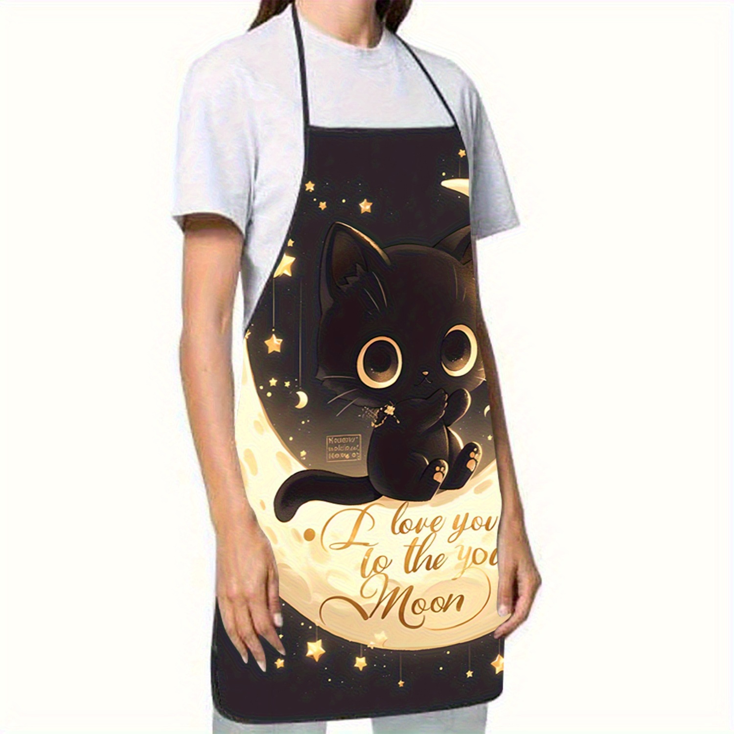 Cute Black Cat Moon Apron, I L - Mom'S Home Cooking recension och pris