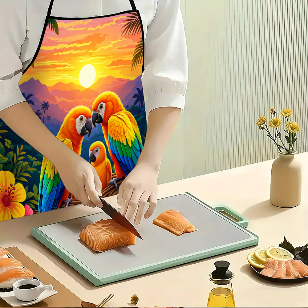 Colorful Parrot Family Apron,  - Mom'S Home Cooking recension och pris
